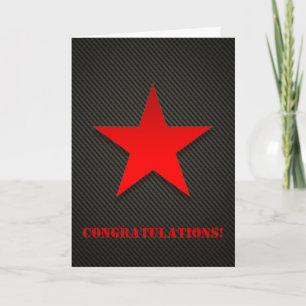 Red Star on Black Carbon Fibre Card