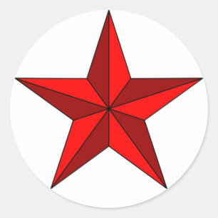 Red Star on Circle Classic Round Sticker