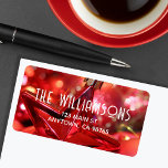 Red Star Ornament Christmas Address Label<br><div class="desc">Large return address labels feature a red star Christmas tree ornament and your info in chic lettering.</div>