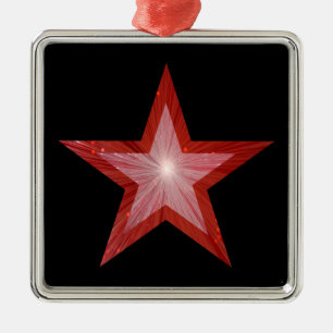 Red Star ornament square black