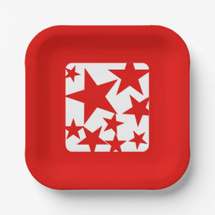 Red Star Paper Plate