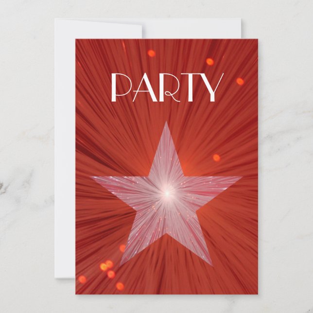 Red Star 'Party' invitation (Front)
