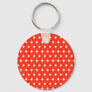 red star pattern key ring