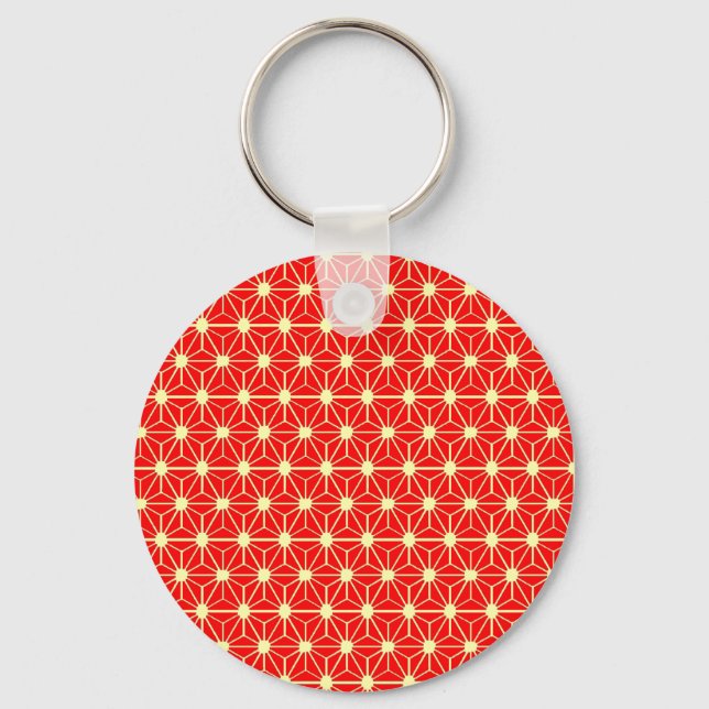 red star pattern key ring (Front)