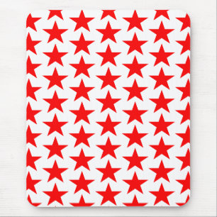 Red Star Pattern Mouse Mat