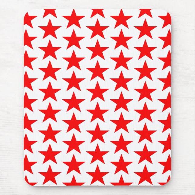 Red Star Pattern Mouse Mat (Front)