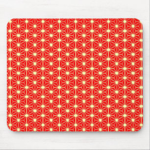 red star pattern mouse mat