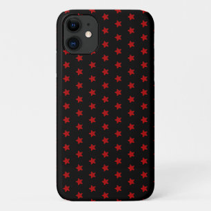 red star pattern on black iPhone 11 case