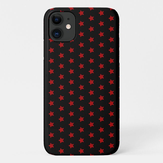 red star pattern on black Case-Mate iPhone case (Back)