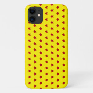 red star pattern on yellow iPhone 11 case