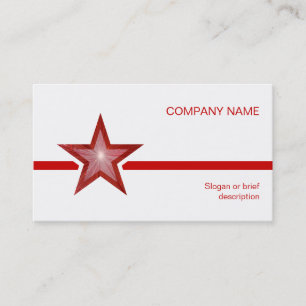 Red Star red line business card template white