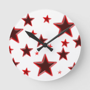 Red Star Round Clock