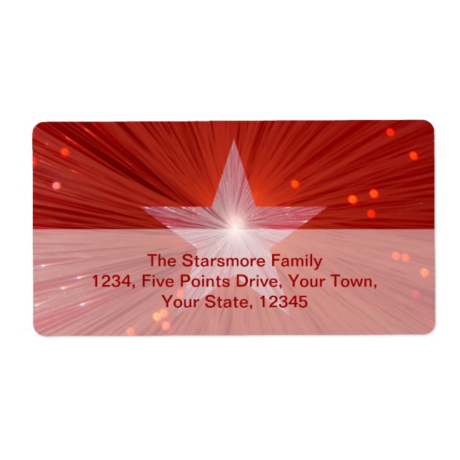 Red Star shipping label large (Front)