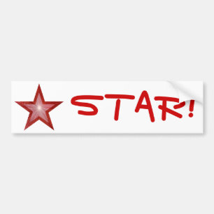 Red Star 'STAR!' bumper sticker white
