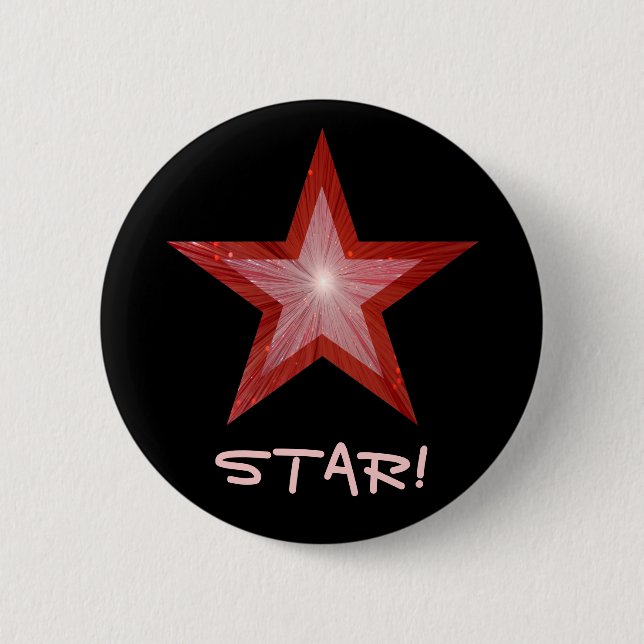 Red Star 'STAR!' button black (Front)