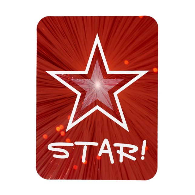 Red Star 'STAR!' flexible magnet (Vertical)