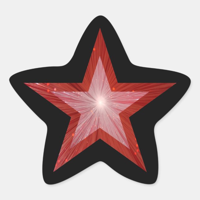 Red Star star-shape sticker black (Front)