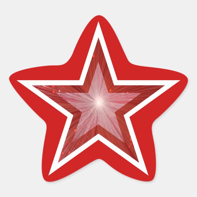 Red Star star-shape sticker red (Front)