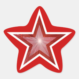 Red Star star-shape sticker red