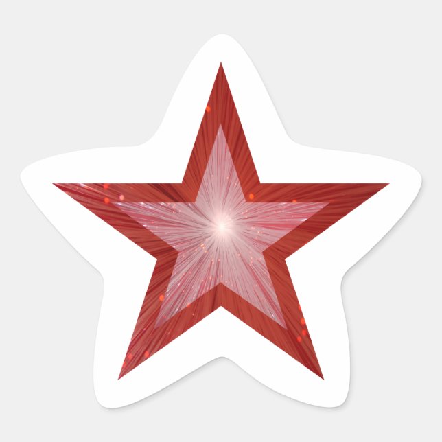 Red Star star-shape sticker white (Front)