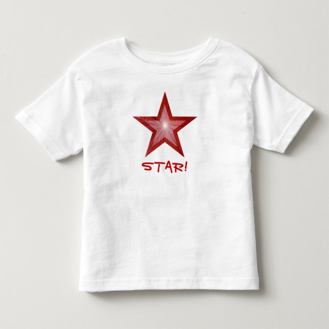 Red Star 'STAR!' toddler t-shirt white (Front)