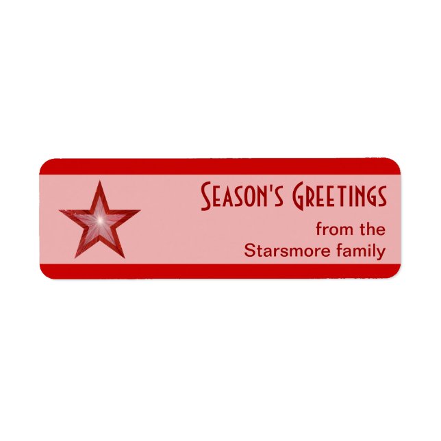 Red Star stripe Season's Greetings small pink (Front)