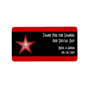 Red Star stripe 'Thank You' wedding medium black Label