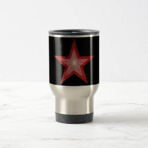 Red Star  travel mug black