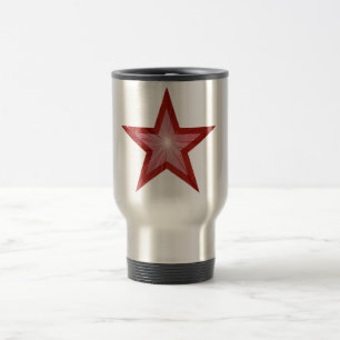 Red Star travel mug white