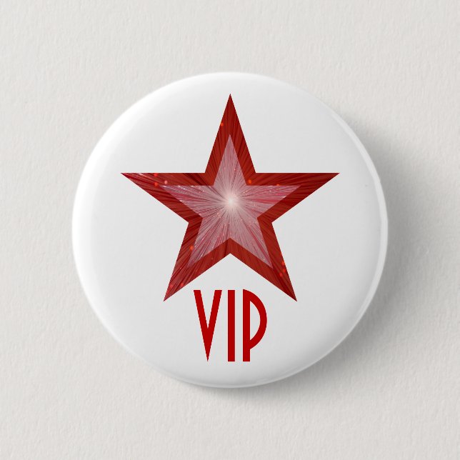Red Star 'VIP' button white (Front)