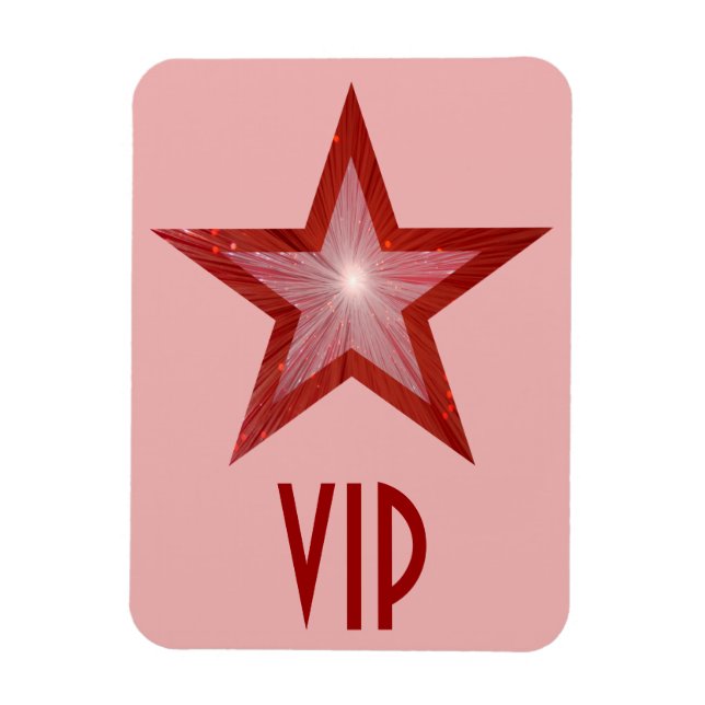 Red Star 'VIP' flexible magnet pink (Vertical)