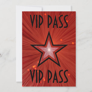 Red Star 'VIP PASS' invitation black