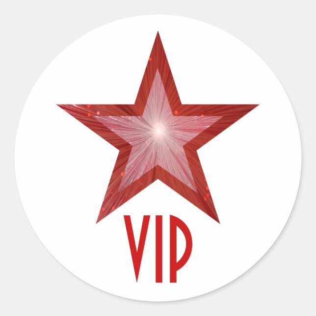 Red Star VIP round sticker white (Front)