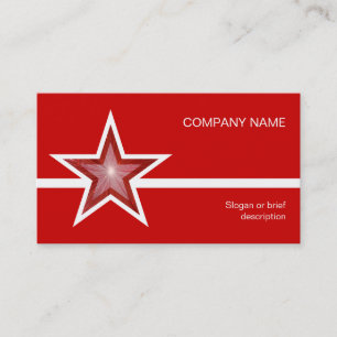 Red Star white line business card template red