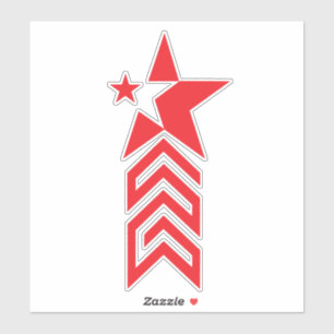 Red Star with Chevron Arrows