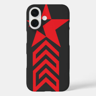 Red Star with Chevron Arrows iPhone 16 Case