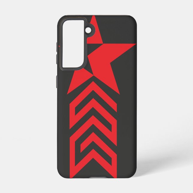 Red Star with Chevron Arrows Samsung Galaxy S21 Case (Back)