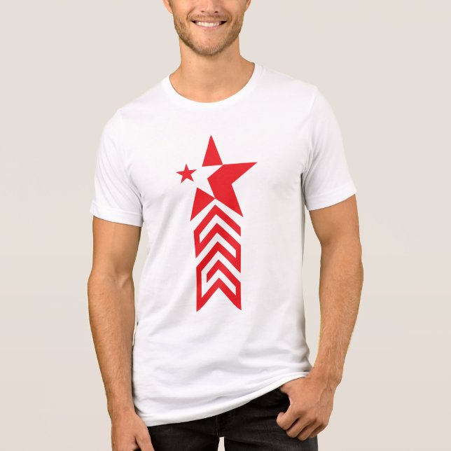 Red Star with Chevron Arrows Tri-Blend Shirt (Front)