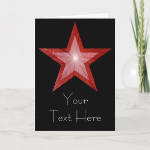 Red Star 'Your Text' card black vertical