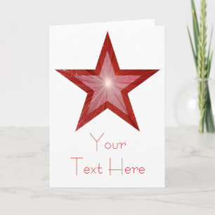 Red Star 'Your Text' card white vertical