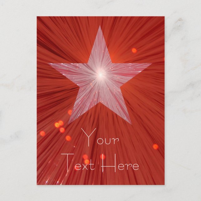 Red Star 'Your Text' postcard (Front)