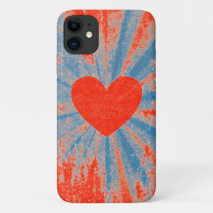 Red starburst valentine heart iPhone 11 case