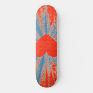 Red starburst valentine heart skateboard
