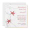 Red Starfish with Silver Coral Wedding Invitation