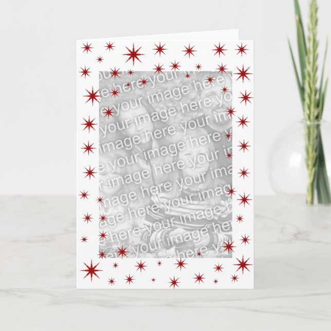Red Starry Christmas Holiday Card (Front)