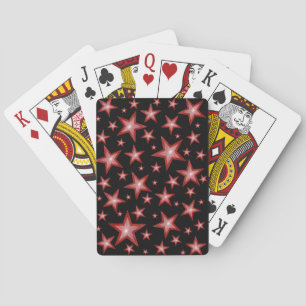 Red Stars Black playing cards