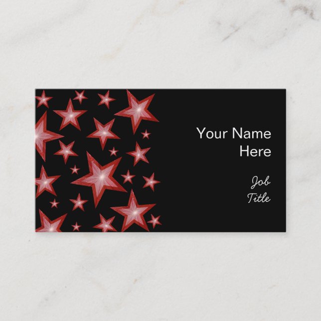 Red Stars business card side black (Front)
