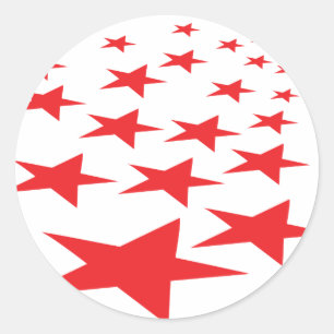 red stars carpet classic round sticker