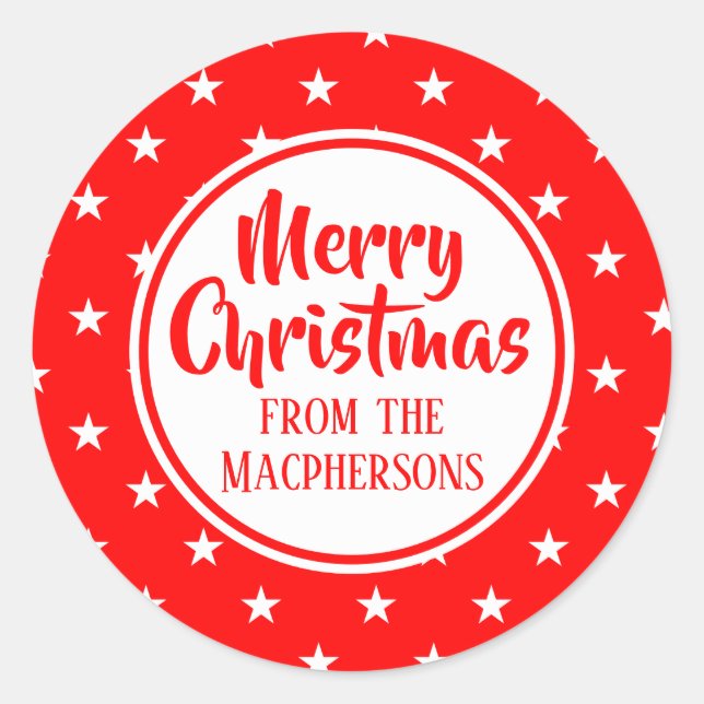 Red Stars Christmas Stickers (Front)