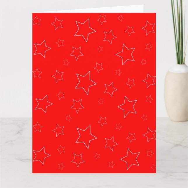 Red Stars Folded Greeting Card (Front)
